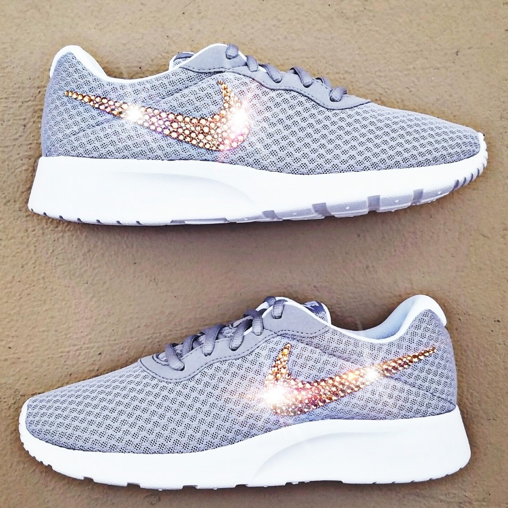 Swarovski Crystal Bling Nike Tanjun Grey